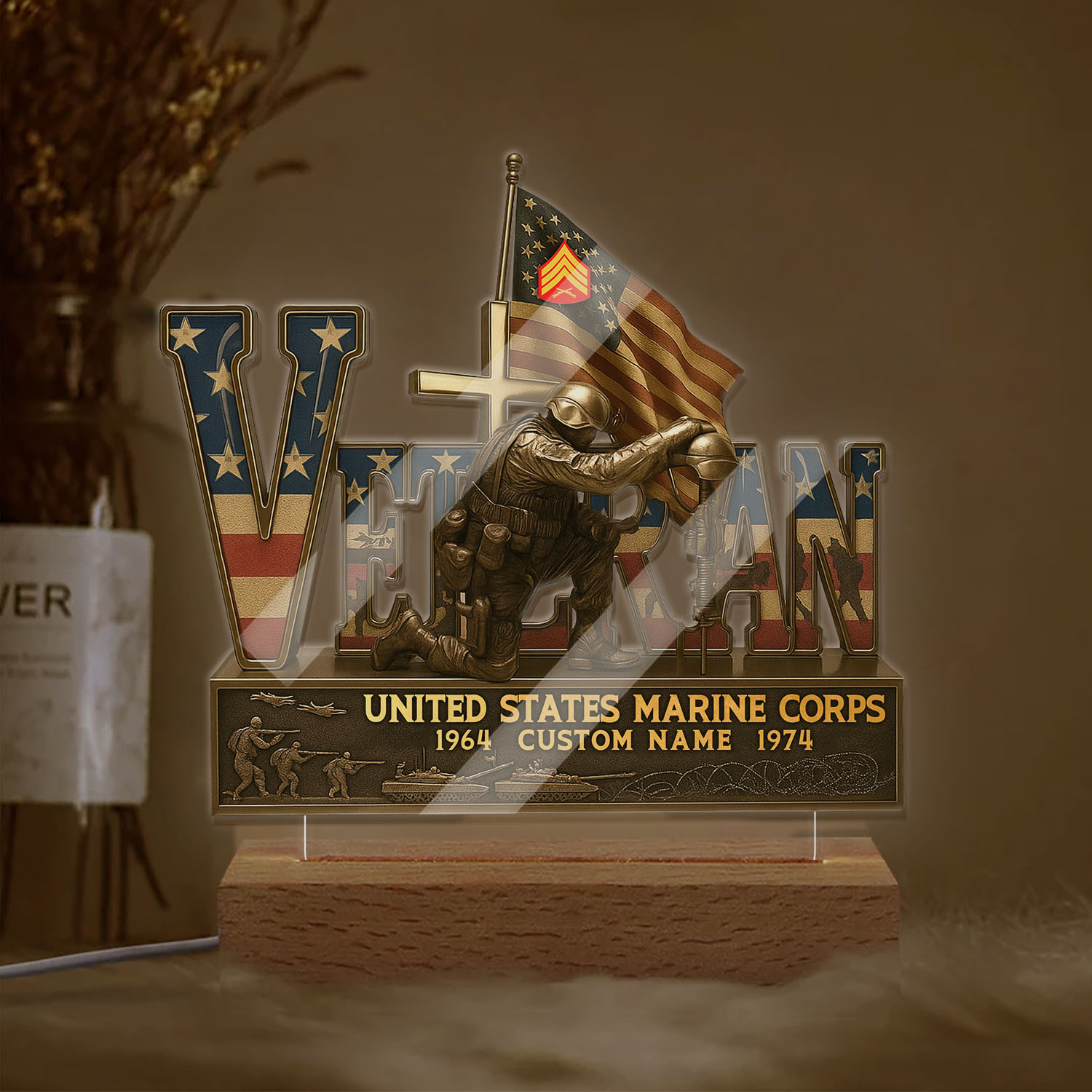 US Marine Corps, The Jarheads - Personalized Led Lamp - Image 2