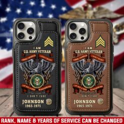 US Army, O 3 Army Captain - Leather Flip Phone Case