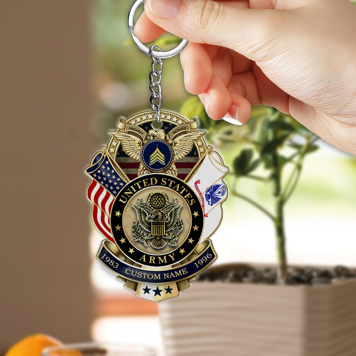 US Army, Proud To Have Served - Acrylic Keychain - Image 2