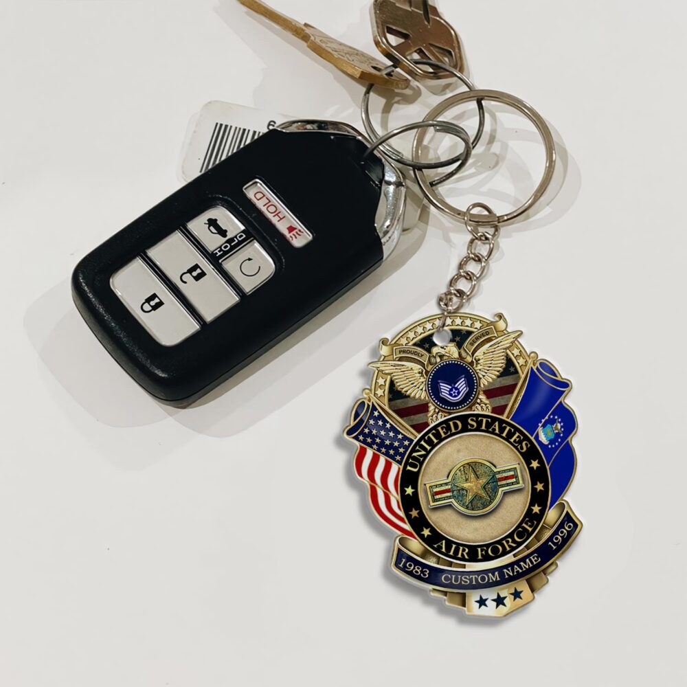 US Air Force, American By Birth, Veteran By Choice - Acrylic Keychain - Image 3