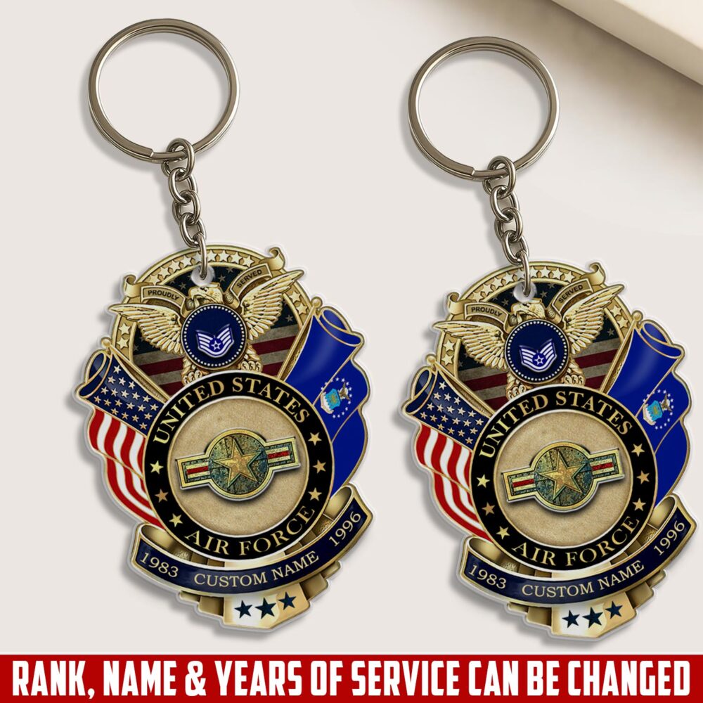 US Air Force, American By Birth, Veteran By Choice - Acrylic Keychain