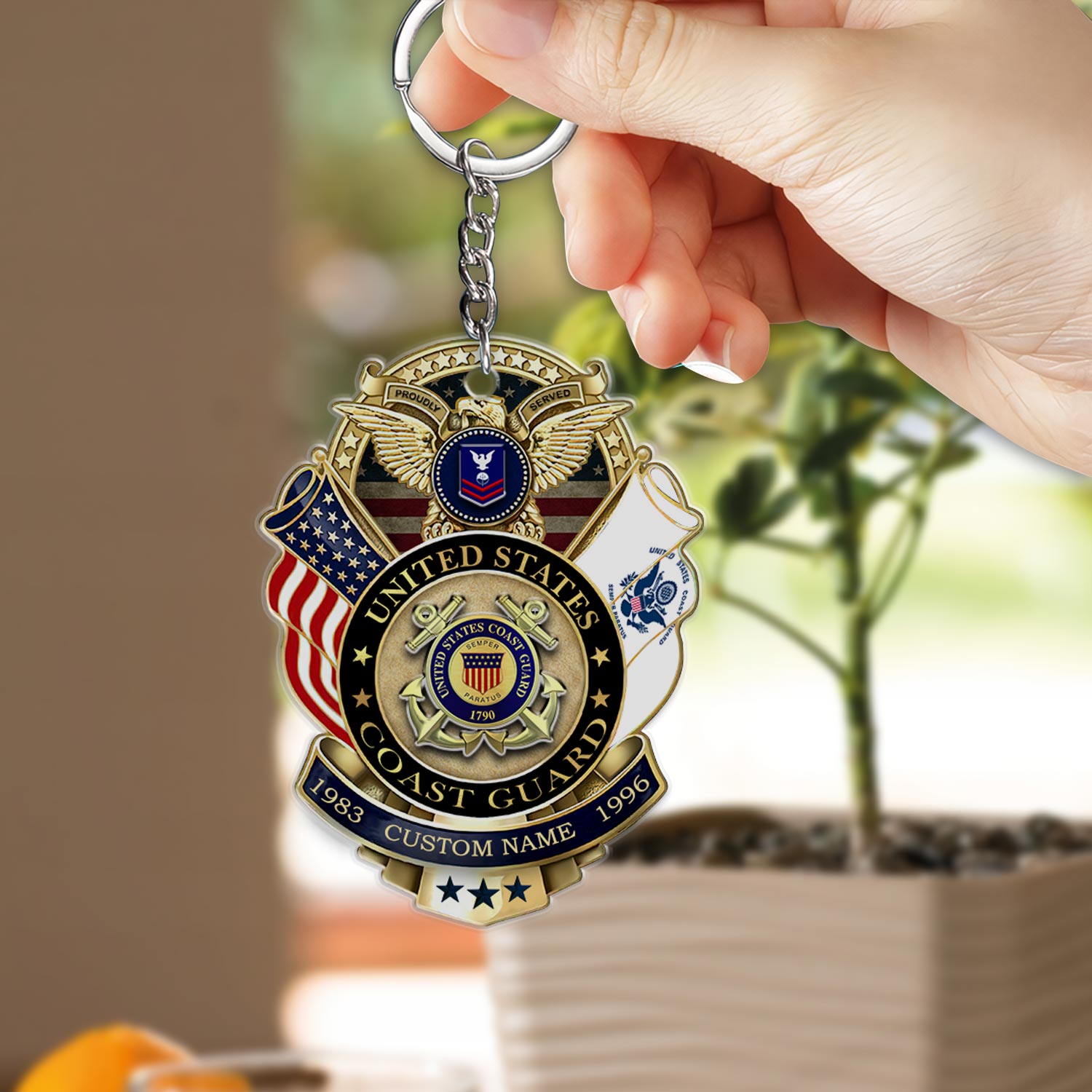 US Coast Guard, Semper Paratus - Acrylic Keychain - Image 2