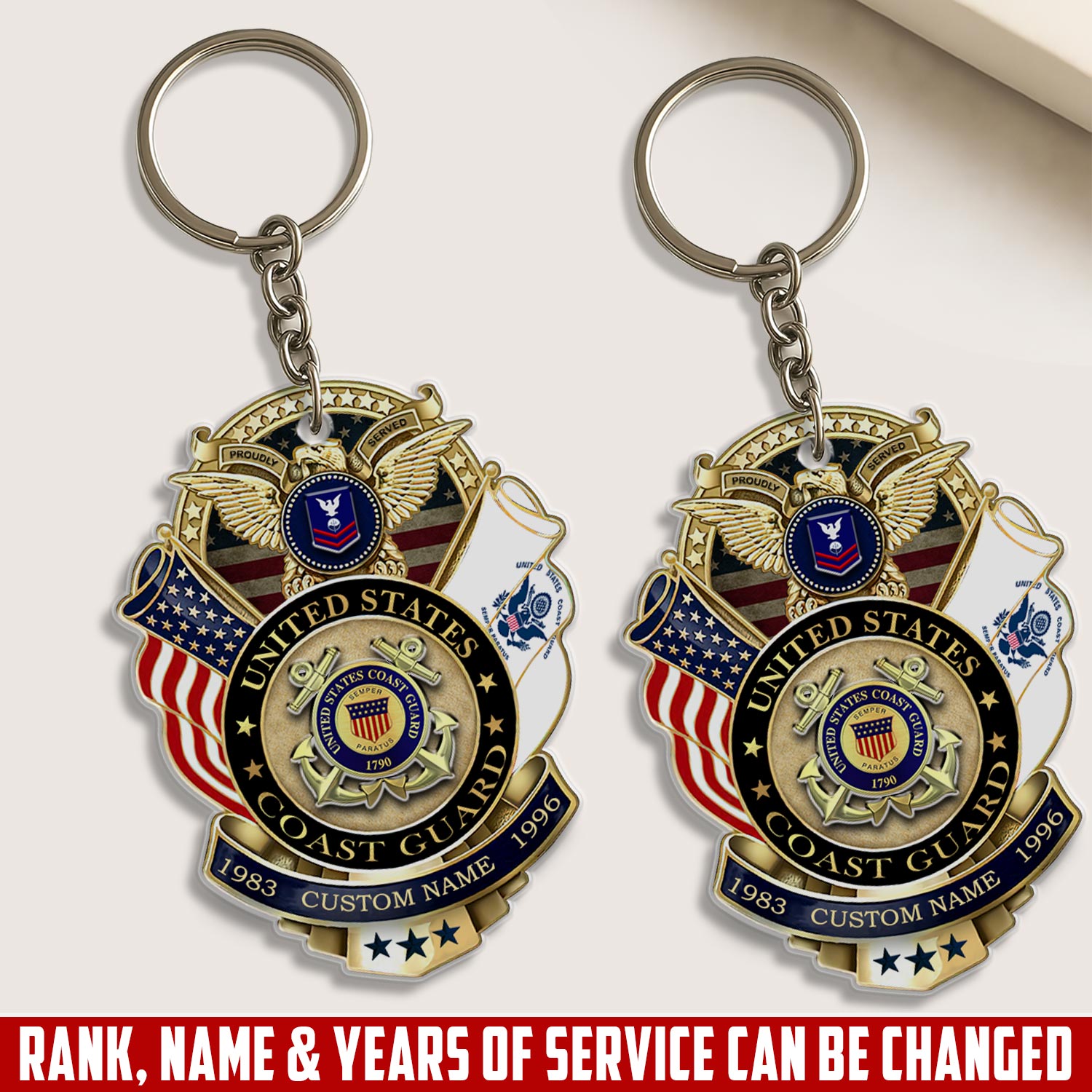 US Coast Guard, Semper Paratus - Acrylic Keychain