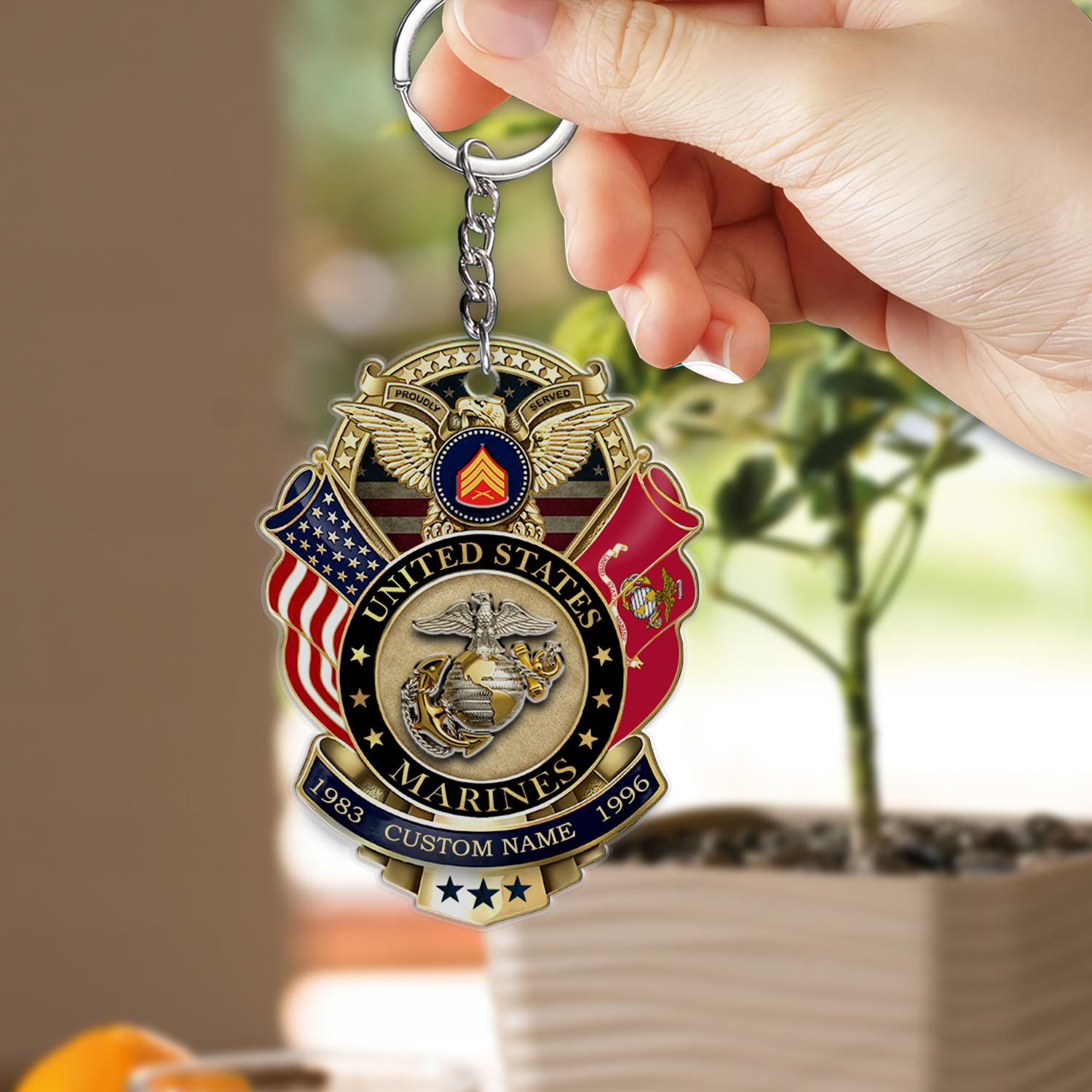 US Marine Corps, Life And Pride - Acrylic Keychain - Image 2