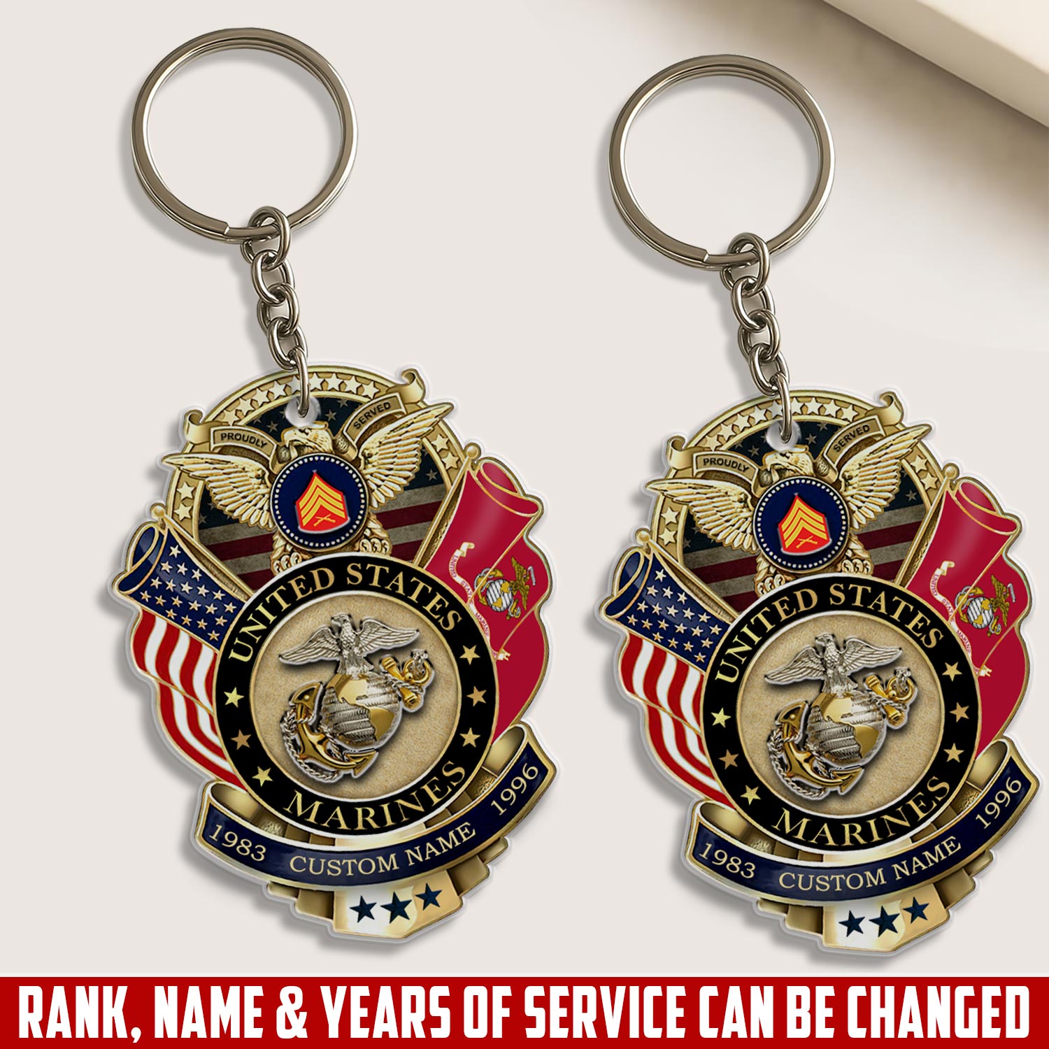 US Marine Corps, Life And Pride - Acrylic Keychain