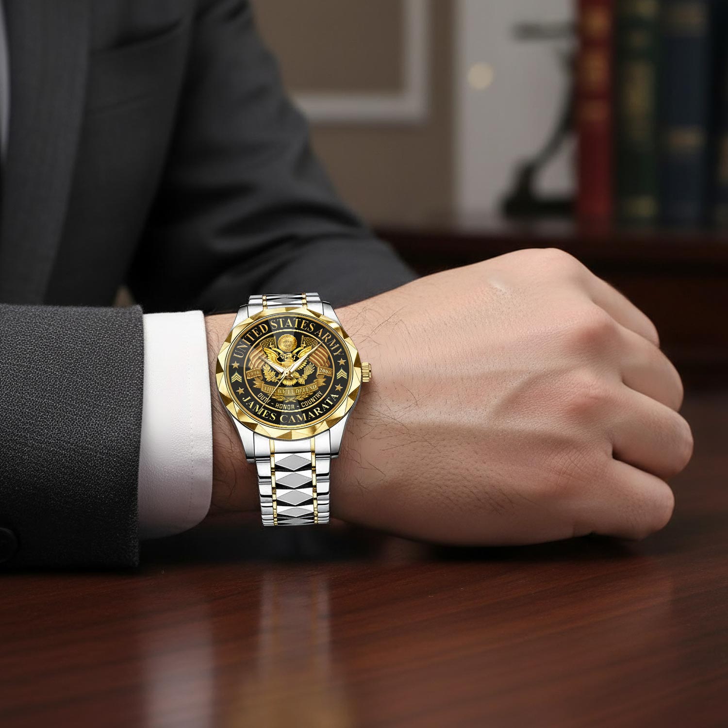 US Army, E 4 Army Corporal - Diamond-Cut Bezel Watch - Image 7