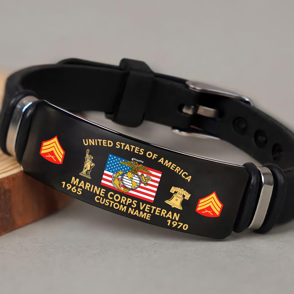US Marine Corps, Land Of The Free, Because Of The Brave - Bracelet - Image 4