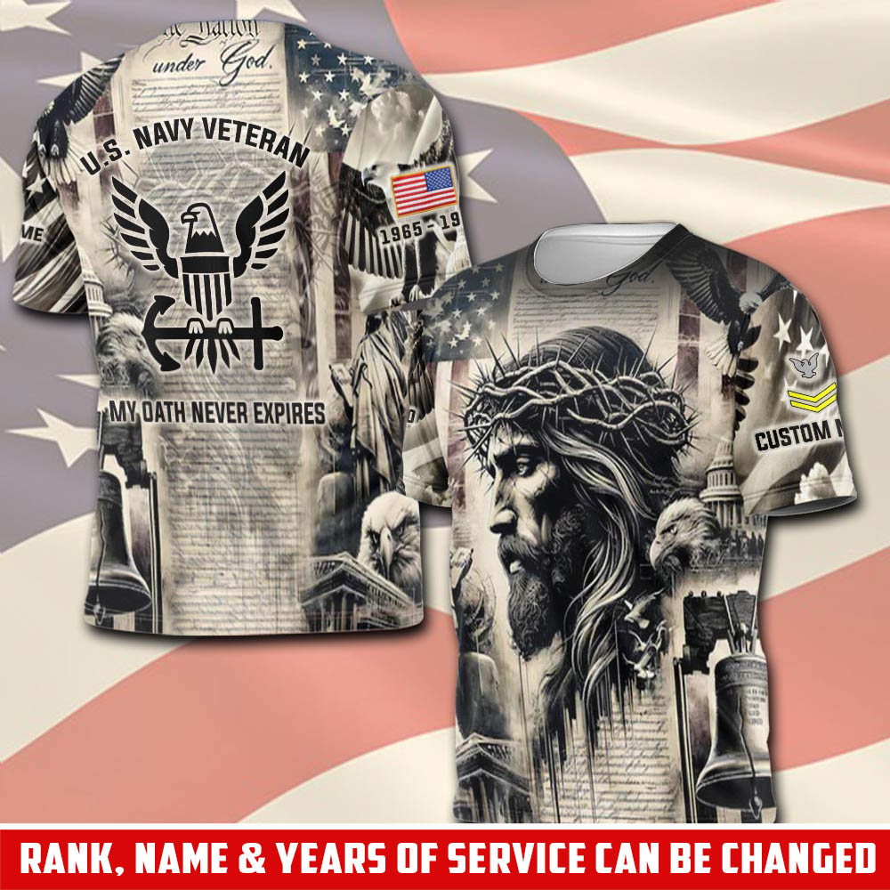 US Navy, American By Birth, Veteran By Choice - T-Shirt