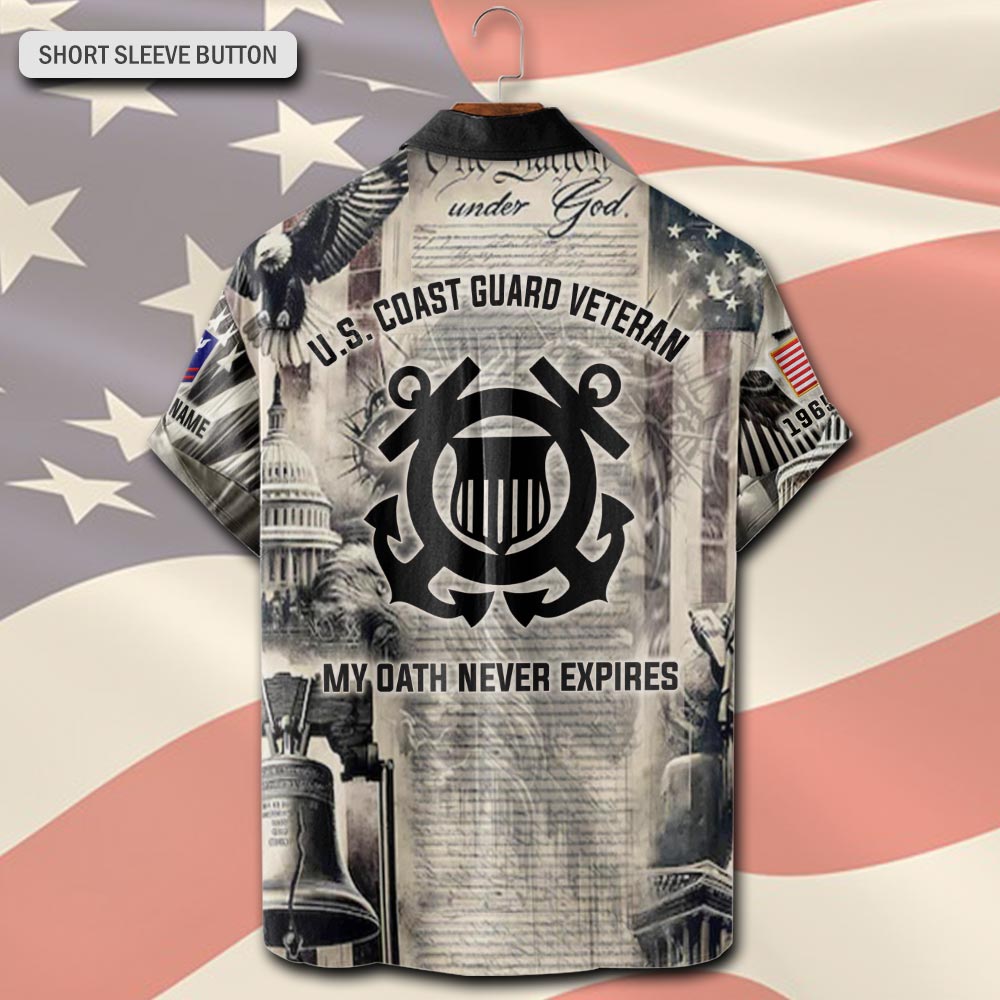 US Coast Guard, E 6 Gold - Short Sleeve Button Shirt - Image 3