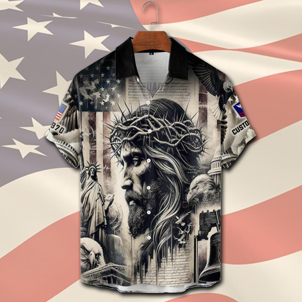 US Coast Guard, E 6 Gold - Short Sleeve Button Shirt - Image 2