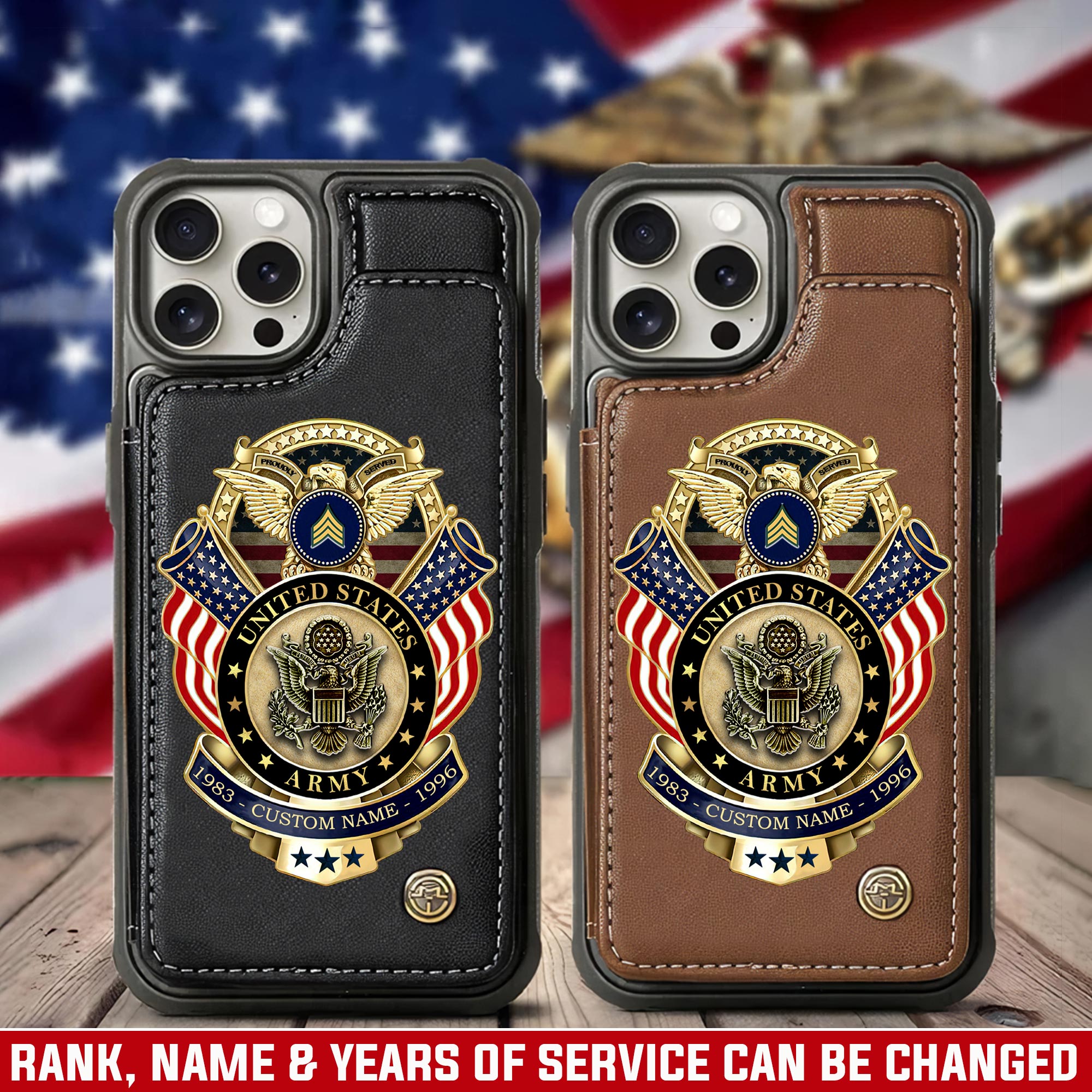 US Army, Served With Pride - Leather Flip Phone Case
