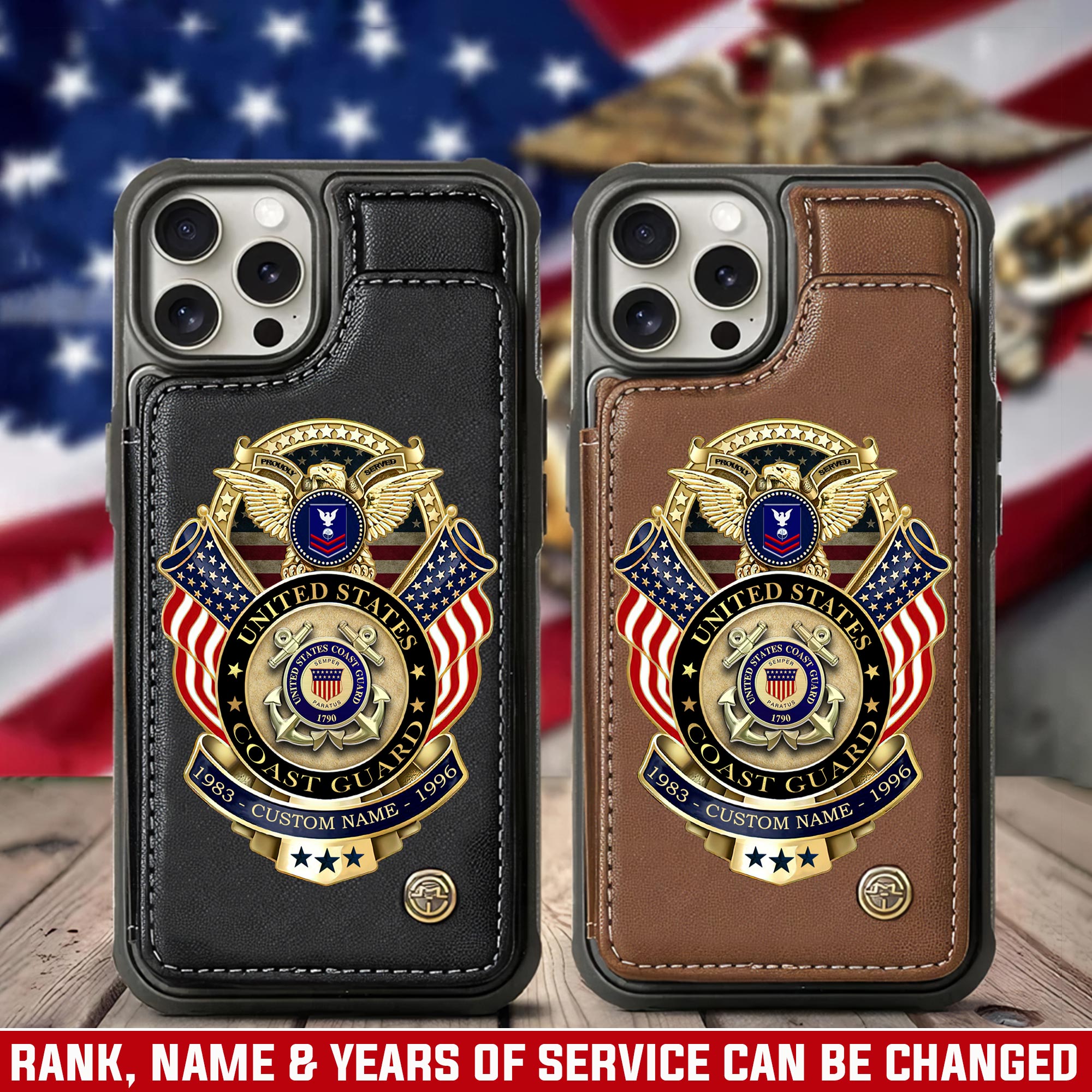 US Coast Guard, I Walked The Walk - Leather Flip Phone Case