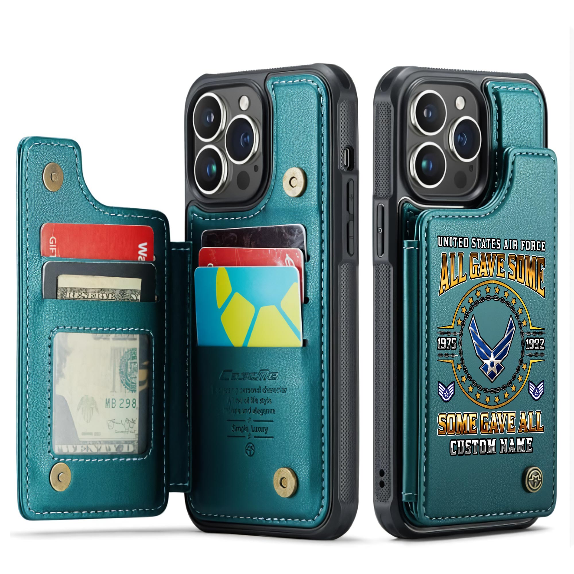 US Air Force , Freedom Over Fear - Leather Flip Phone Case - Image 5