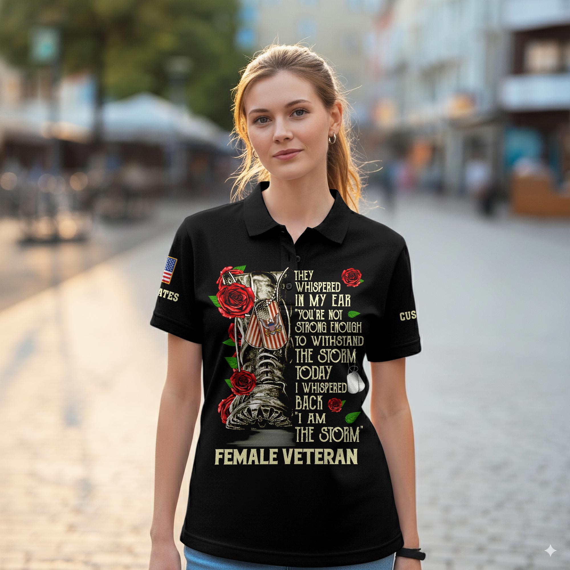 US Navy, Defender of Freedom - Women Polo Shirt - Image 2