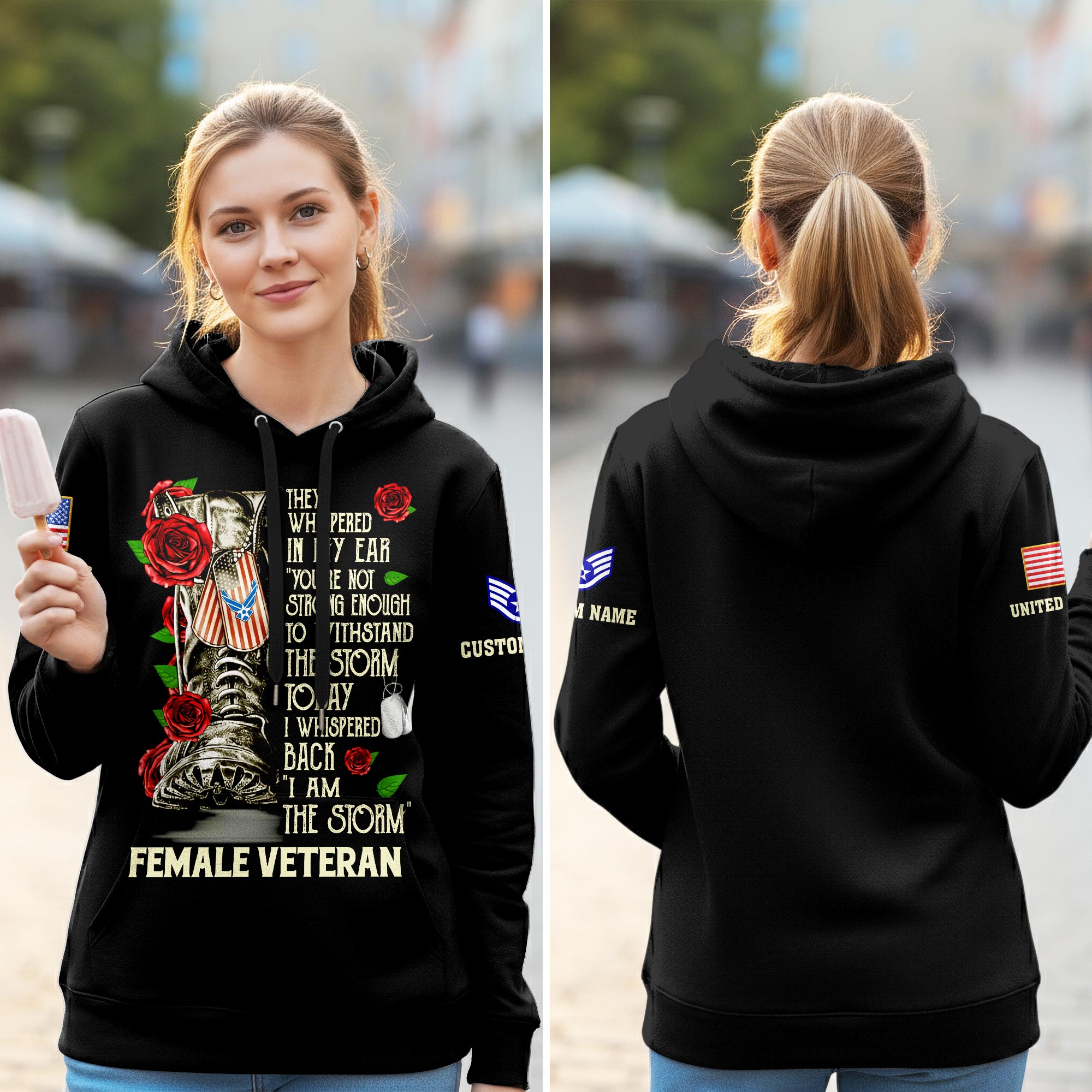US Air Force , E 5 Air Force Staff Sergeant - Women Hoodie