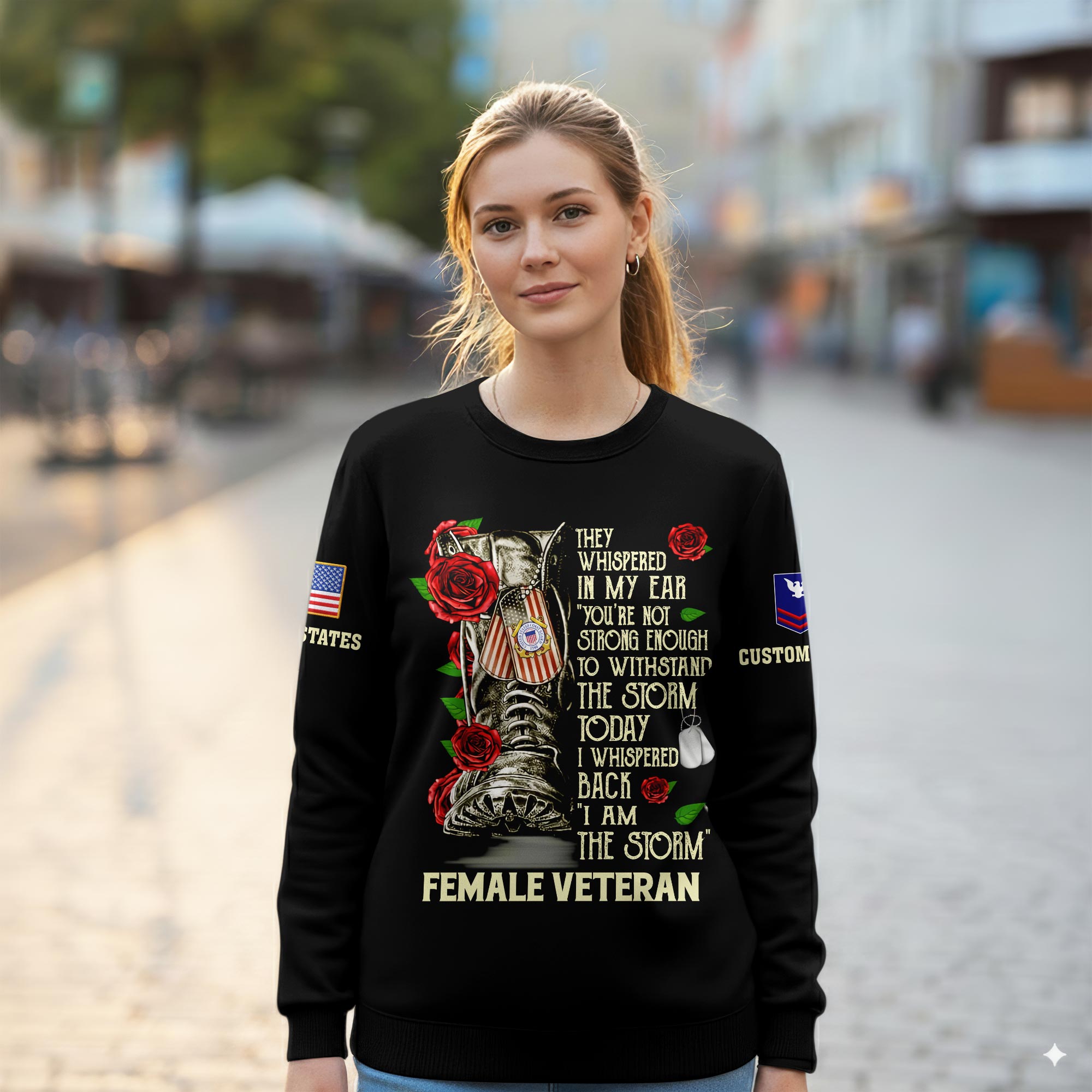 US Coast Guard, E 9 Gold - Women Sweatshirt - Image 2
