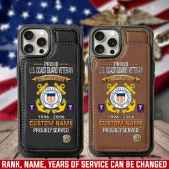 US Coast Guard, E 5 Red - Leather Flip Phone Case