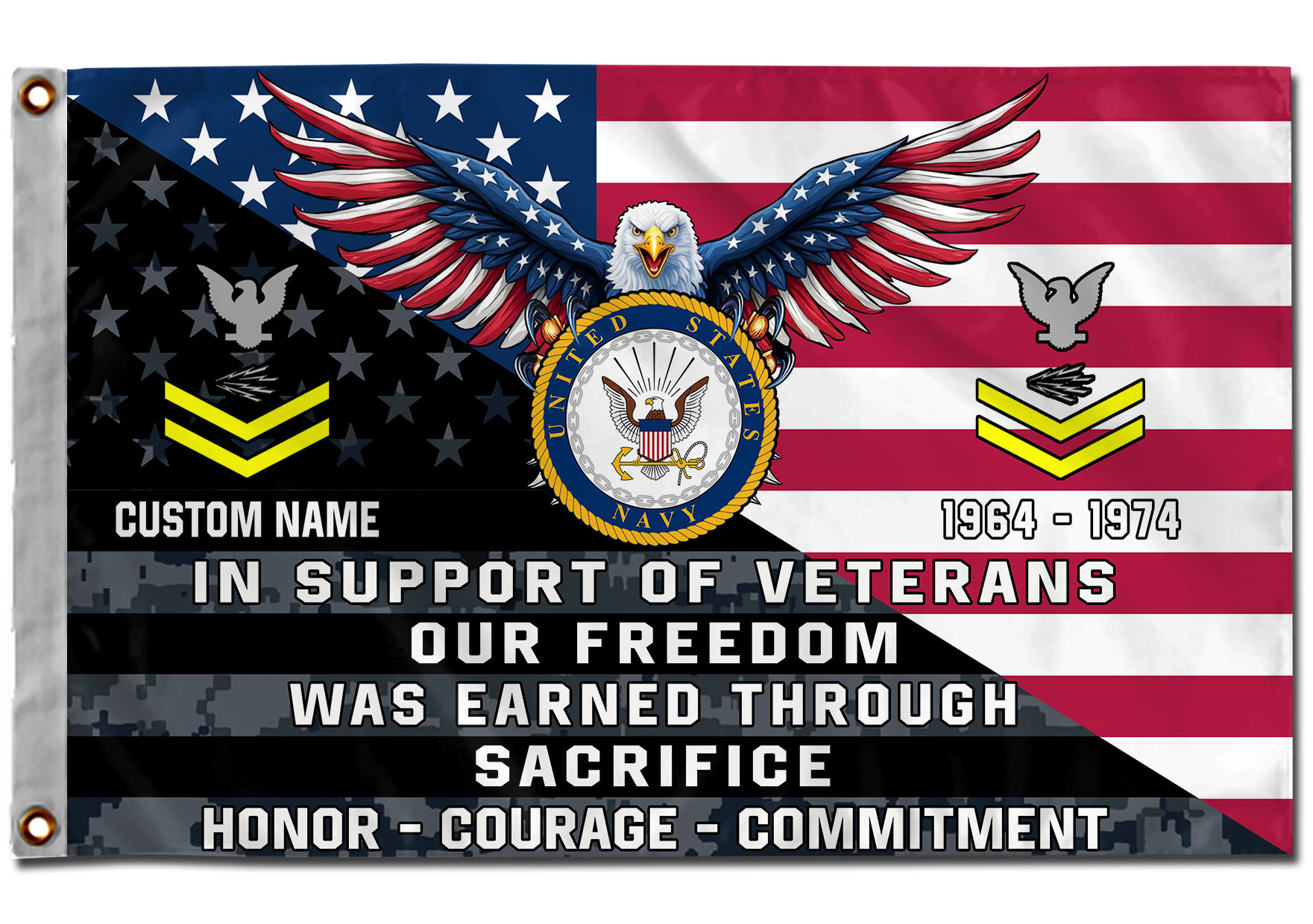 US Navy, Proud To Have Served - Flying Flag 3×5 Feet(90×150 Cm) - Image 2