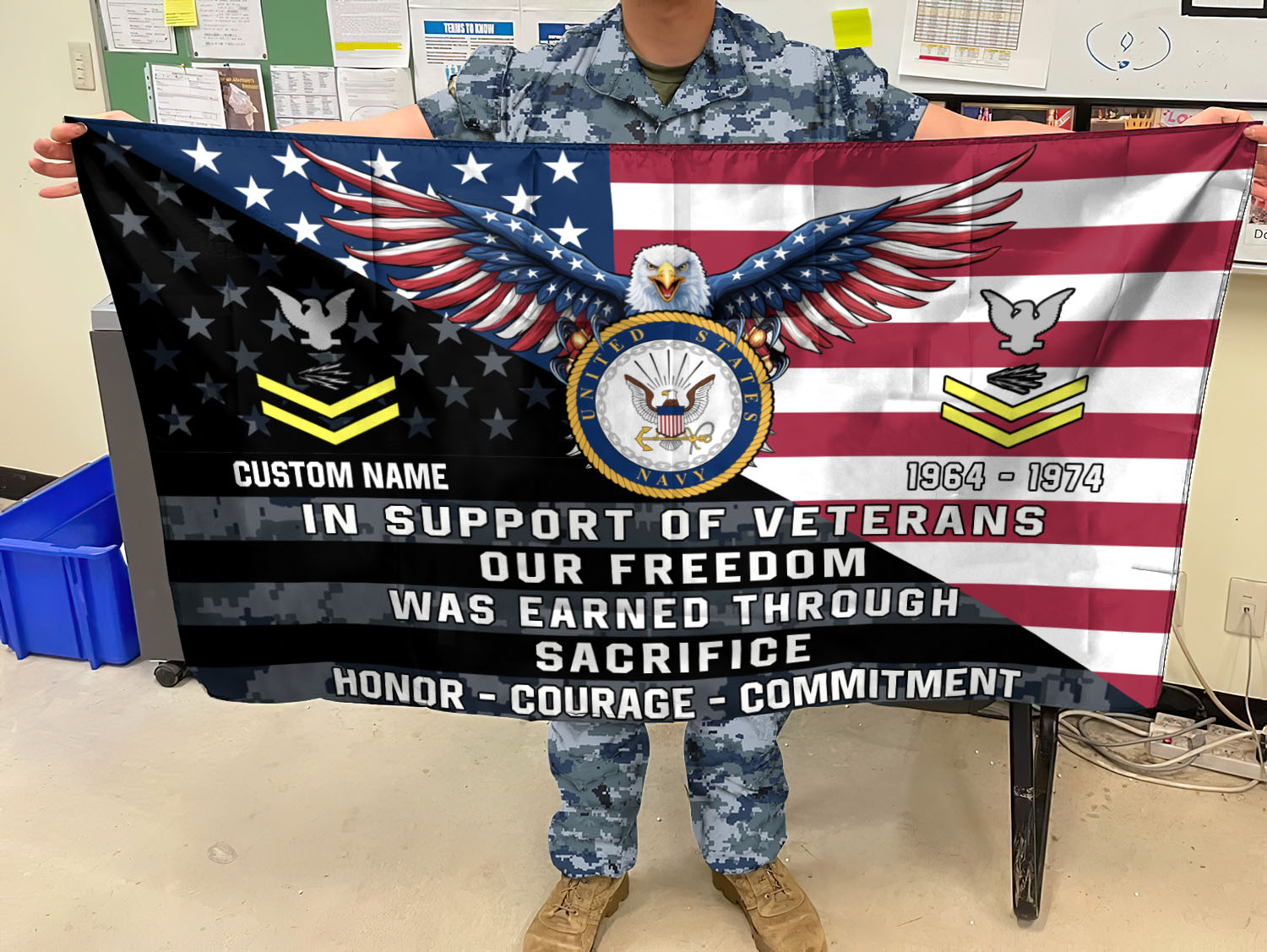 US Navy, Proud To Have Served - Flying Flag 3×5 Feet(90×150 Cm) - Image 3