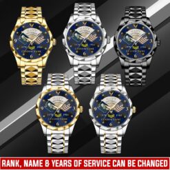 US Navy, Freedom Over Fear - Diamond-Cut Bezel Watch
