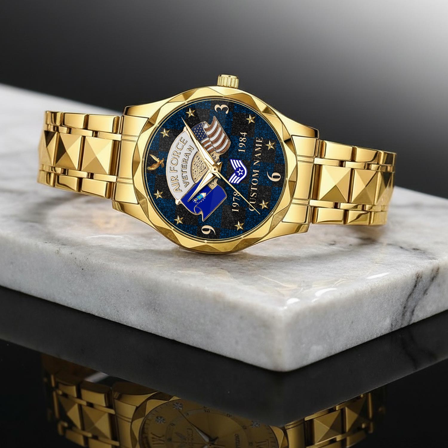US Air Force, Honoring All Who Served - Diamond-Cut Bezel Watch - Image 2