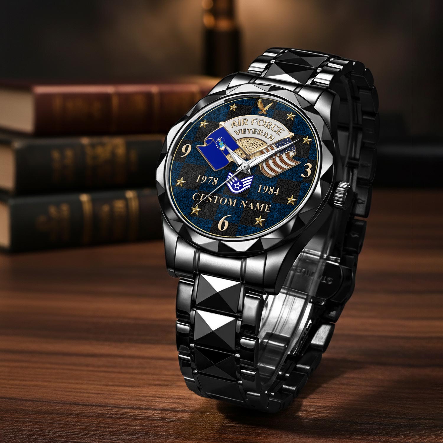 US Air Force, Honoring All Who Served - Diamond-Cut Bezel Watch - Image 3