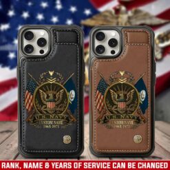 US Navy, E 6 Red - Leather Flip Phone Case