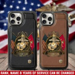 US Marine Corps, E 5 Marines Sergeant - Leather Flip Phone Case
