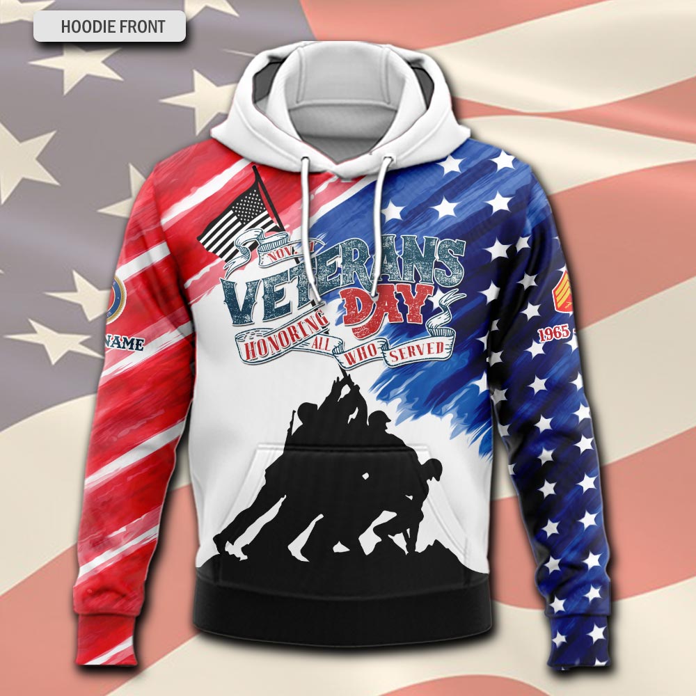 US Marine Corps, Land Of The Free, Because Of The Brave - Hoodie - Image 2