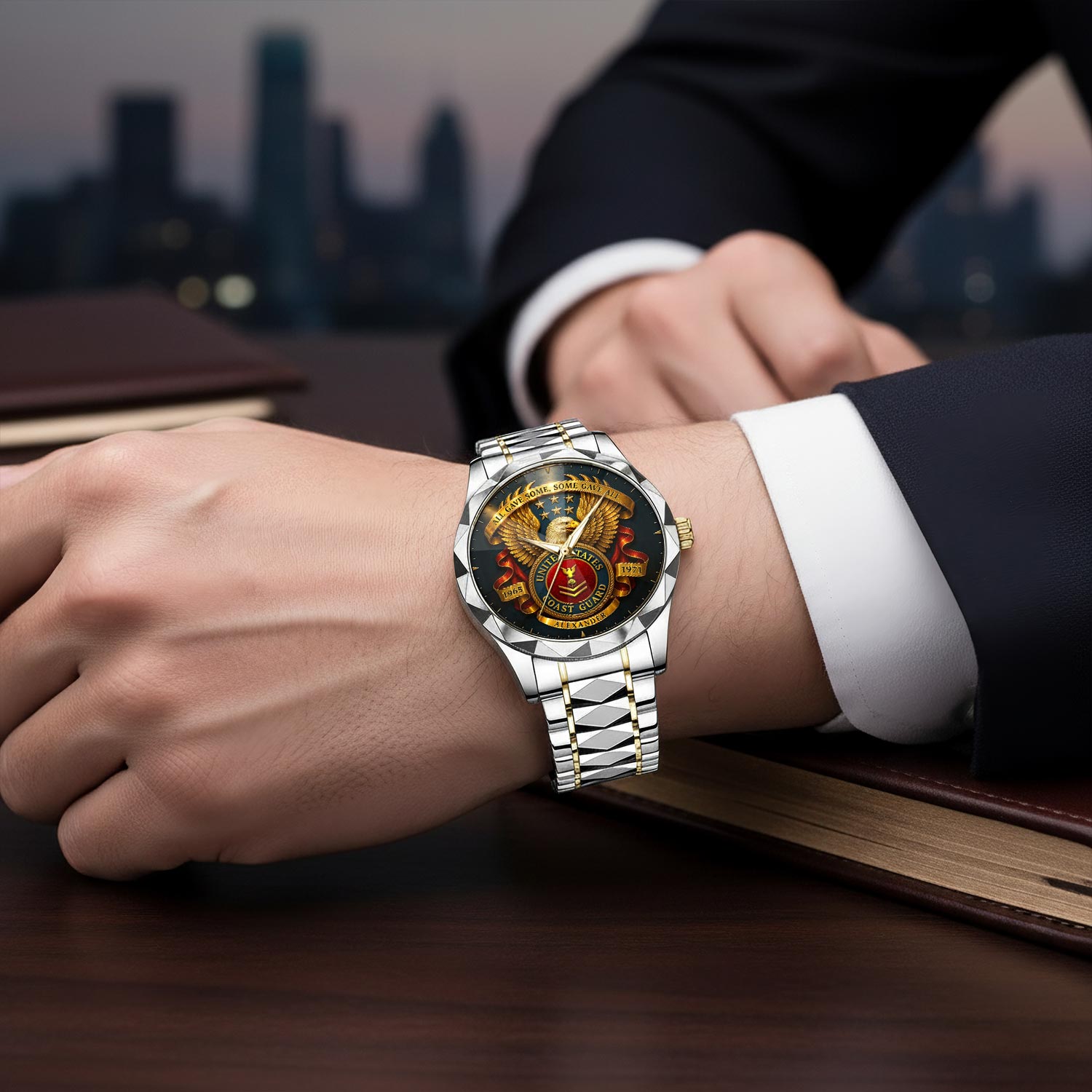 US Coast Guard, Second To None - Diamond-Cut Bezel Watch - Image 6