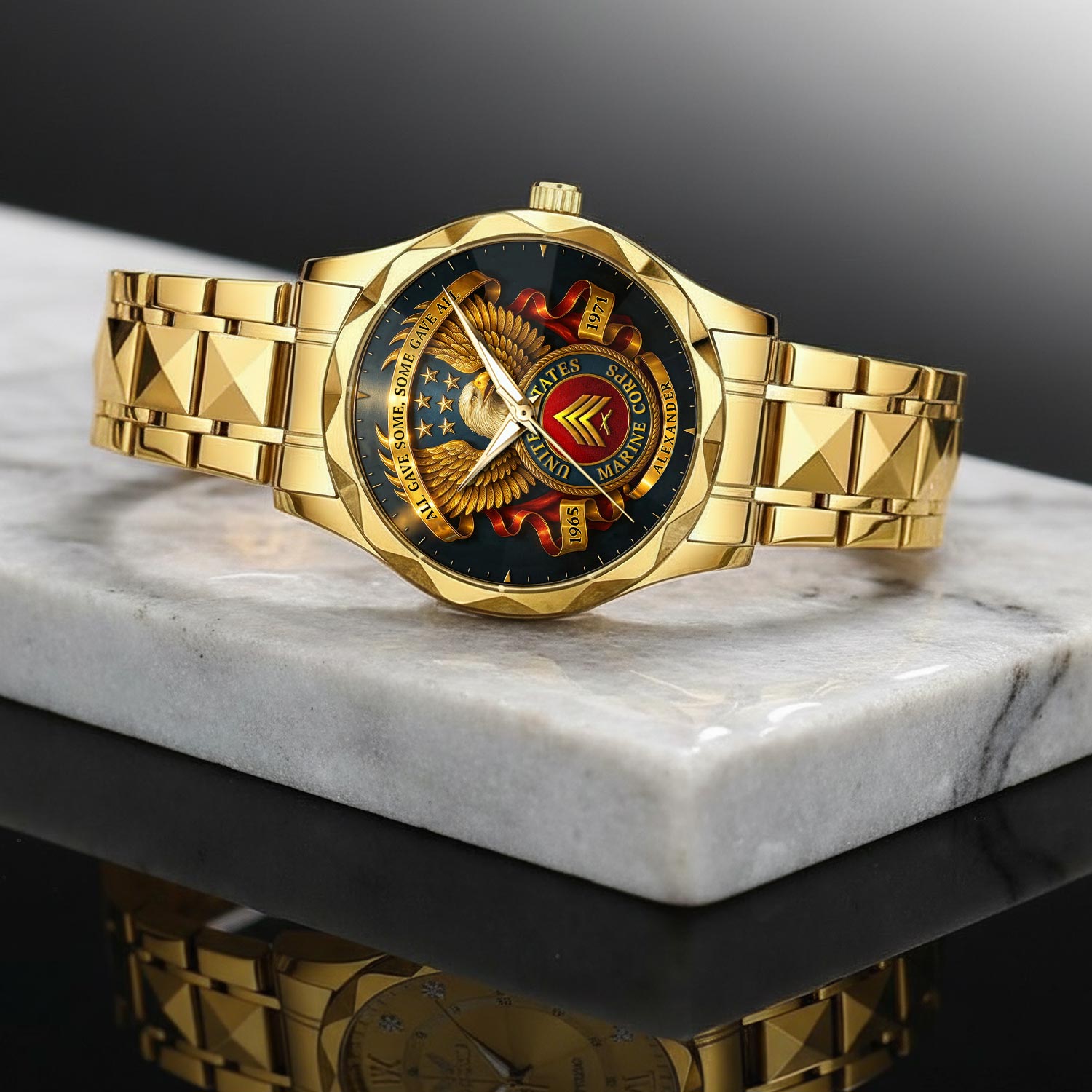 US Marine Corps, The Jarheads - Diamond-Cut Bezel Watch - Image 2