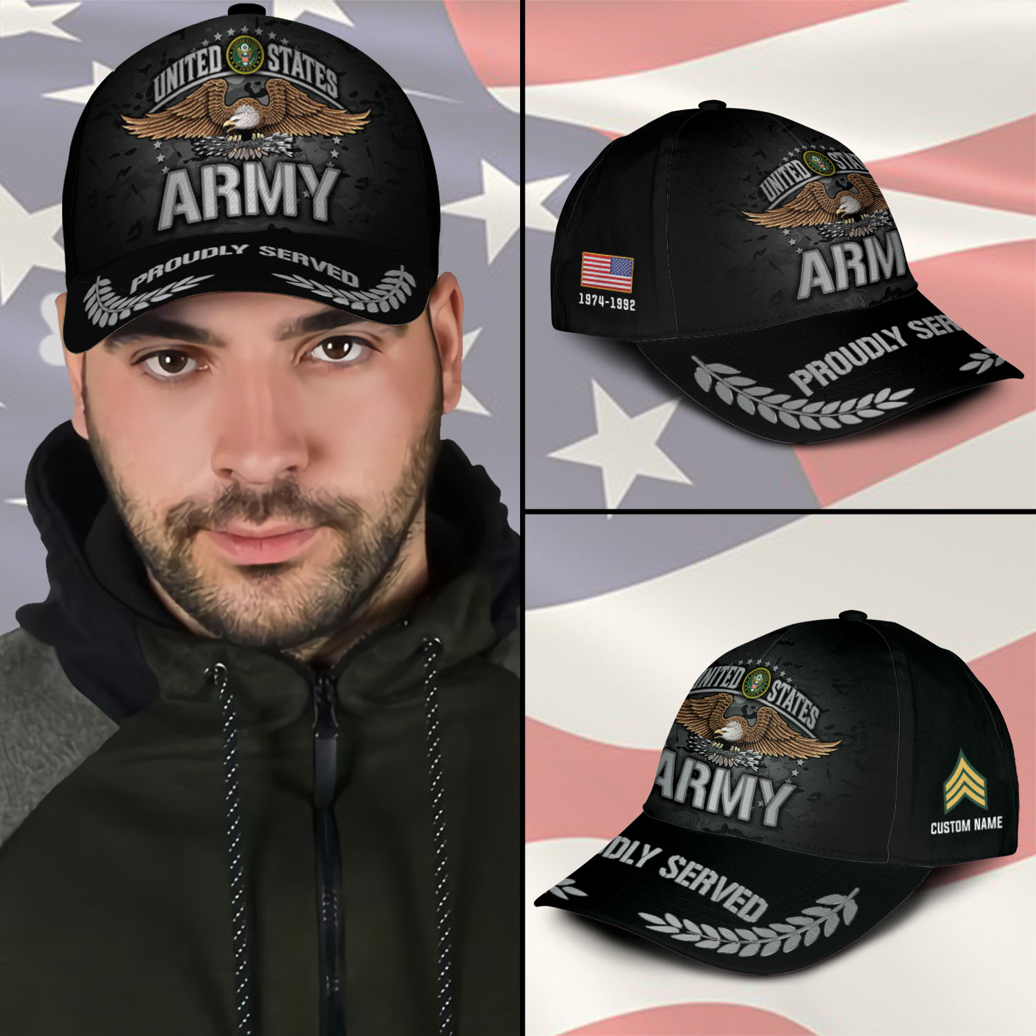 US Army, E 3 Army Private First Class - Classic Cap - Image 3