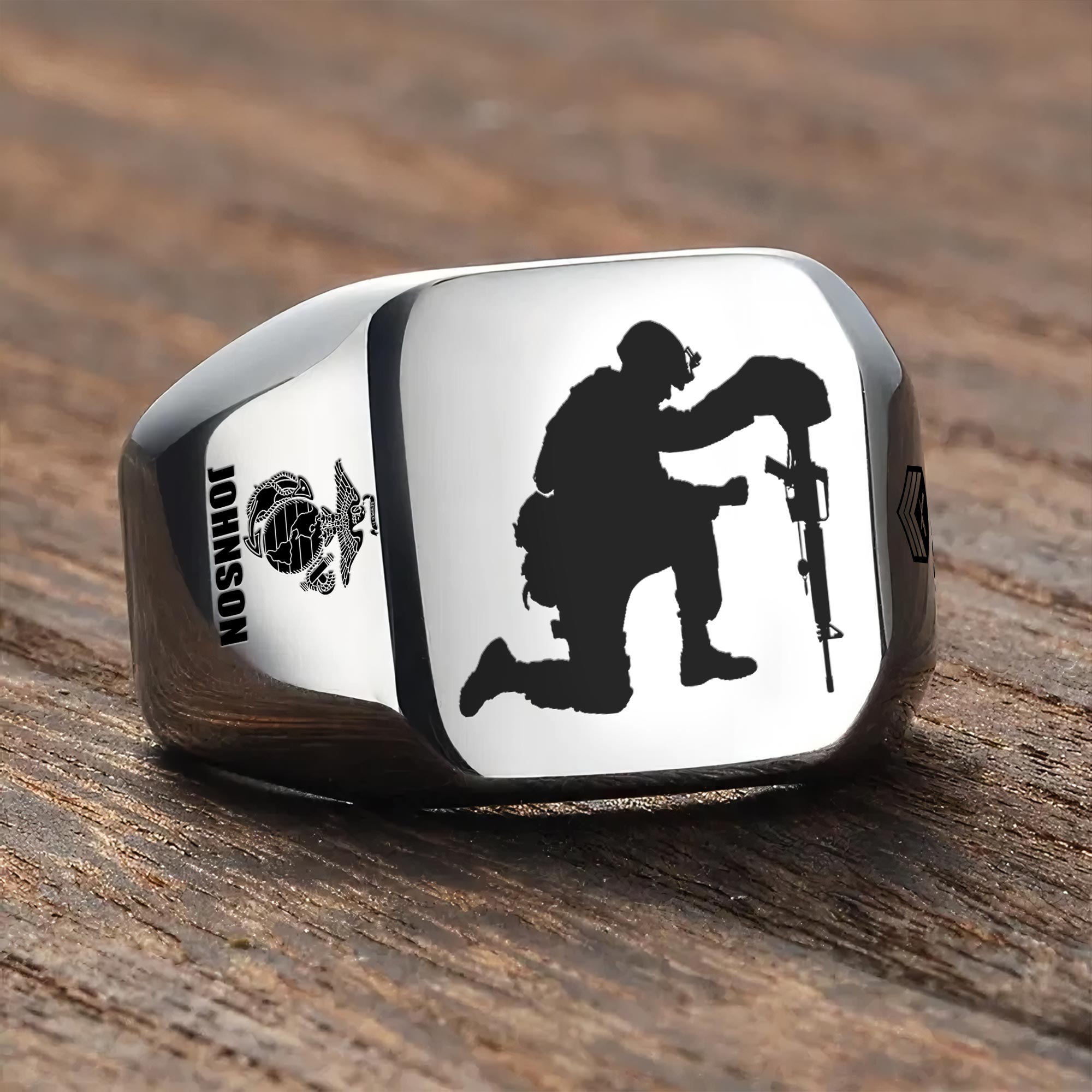 US Marine Corps, E 8 Marines Master Sergeant - Engraved Men's Ring - Image 3