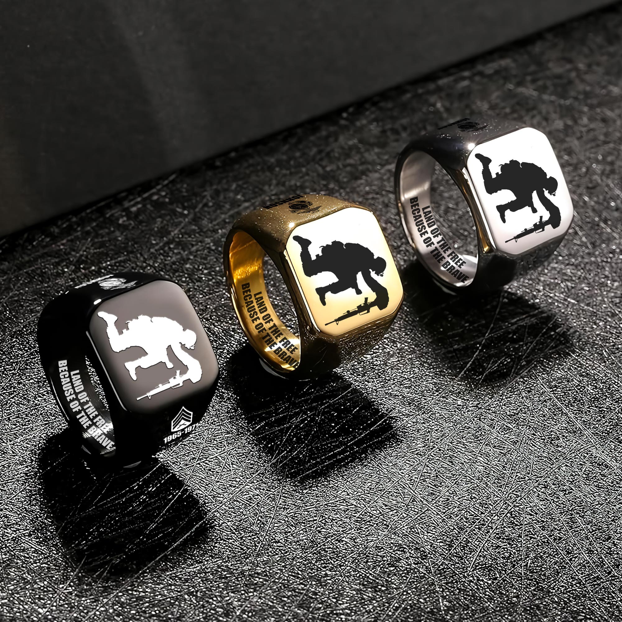 US Marine Corps, E 8 Marines Master Sergeant - Engraved Men's Ring - Image 7