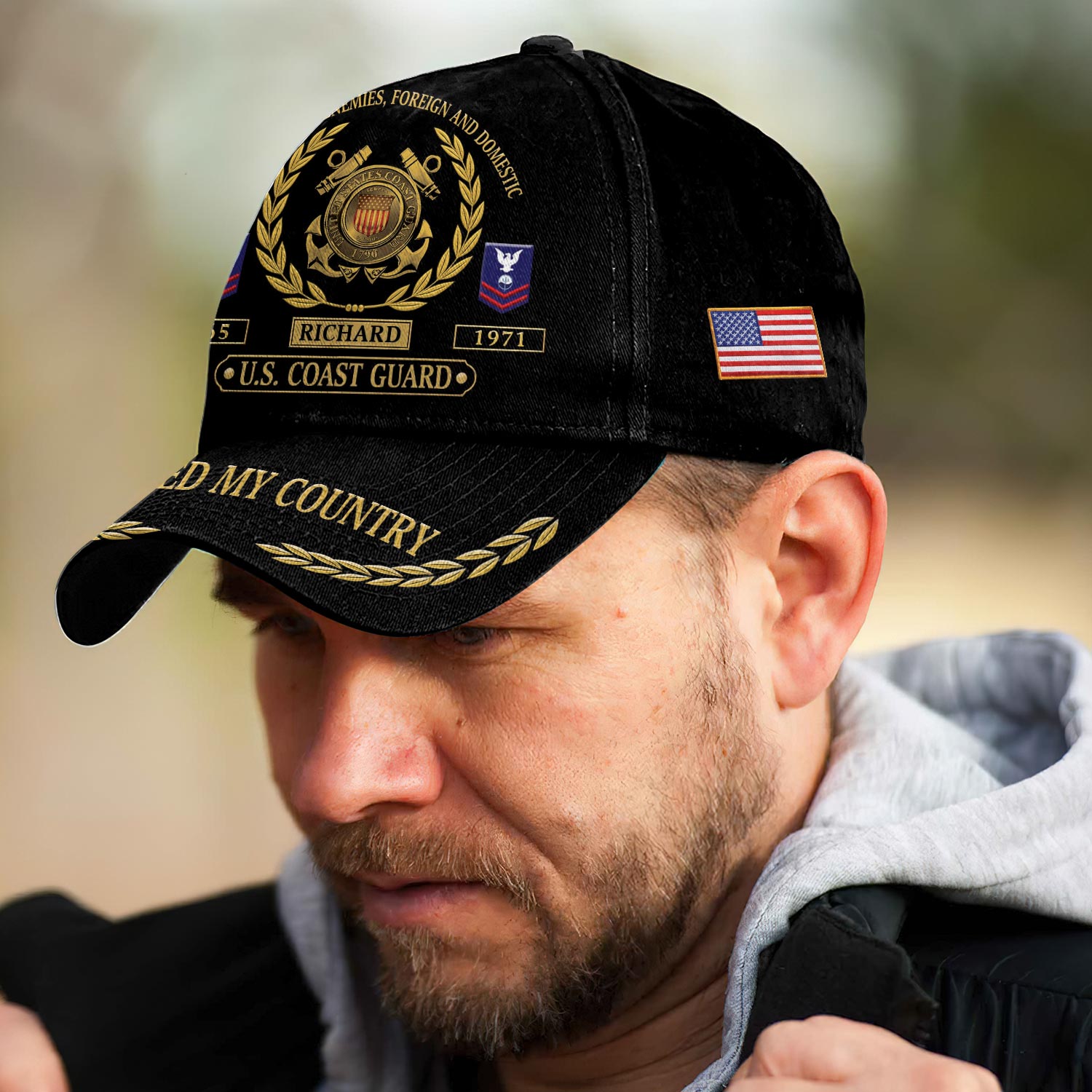 US Coast Guard, Land Of The Free, Because Of The Brave - Classic Cap - Image 3