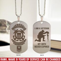 US Coast Guard, E 7 Gold - Silver Engraved Dog Tag
