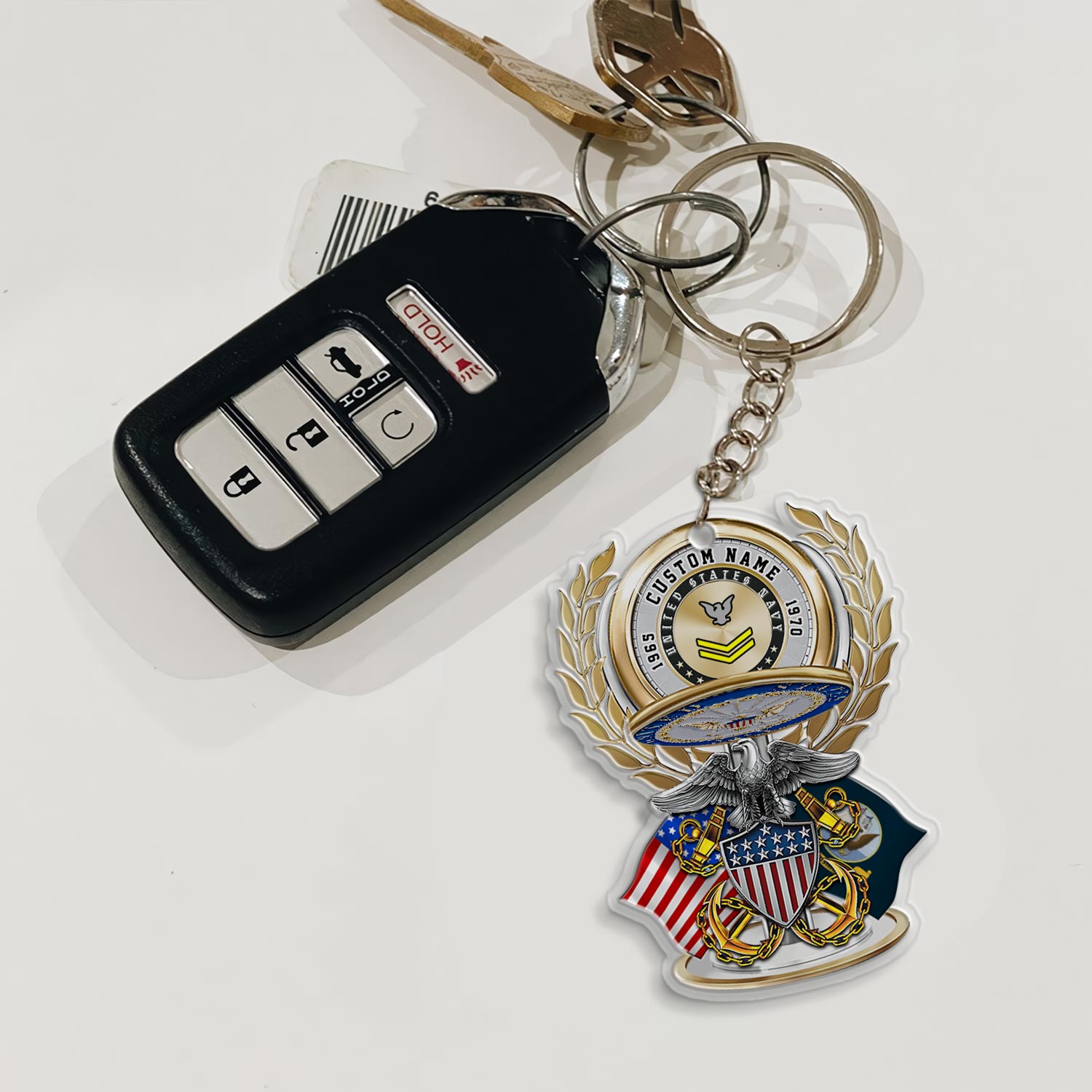 US Navy, E 2 White - Acrylic Keychain - Image 3
