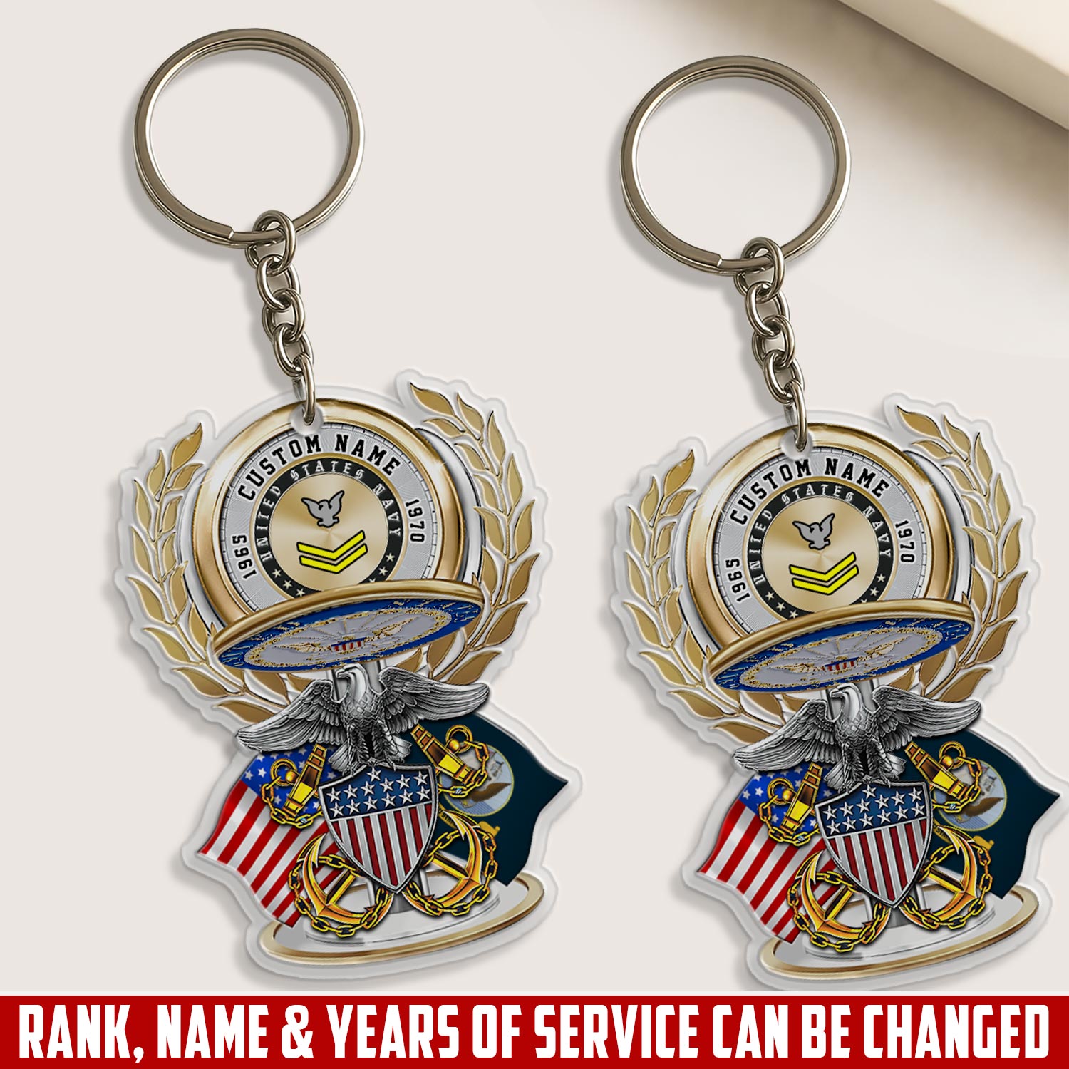 US Navy, E 2 White - Acrylic Keychain
