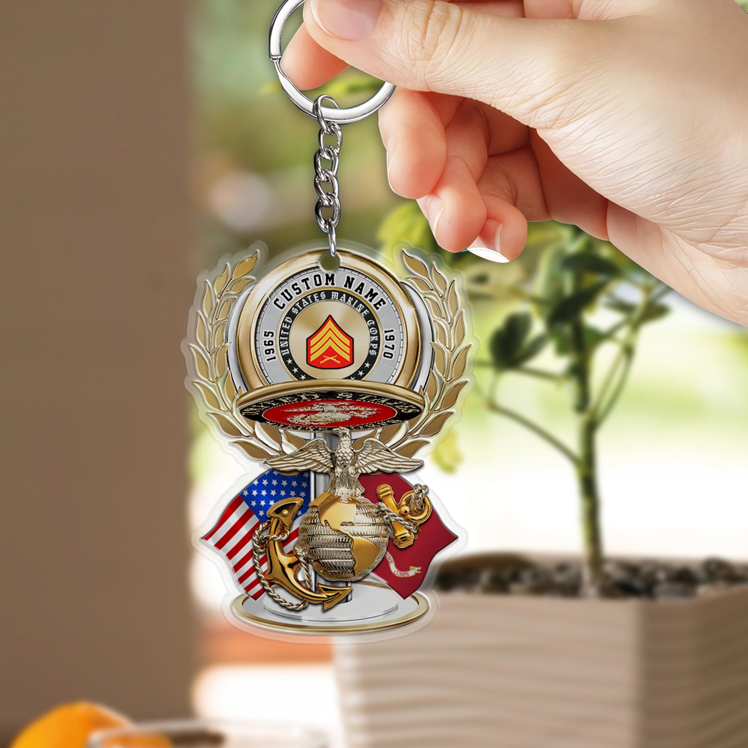 US Marine Corps, Proud To Have Served - Acrylic Keychain - Image 2