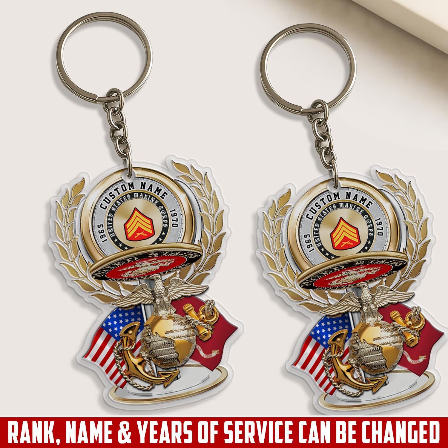 US Marine Corps, Proud To Have Served - Acrylic Keychain