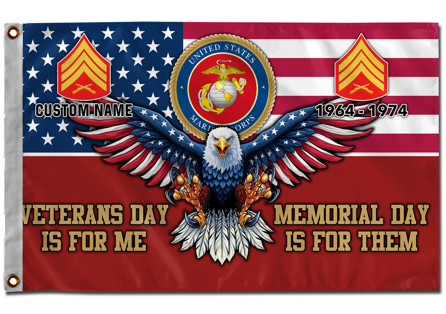 US Marine Corps, Proud To Have Served - Flying Flag 5×8 Feet(152×244 Cm) - Image 3