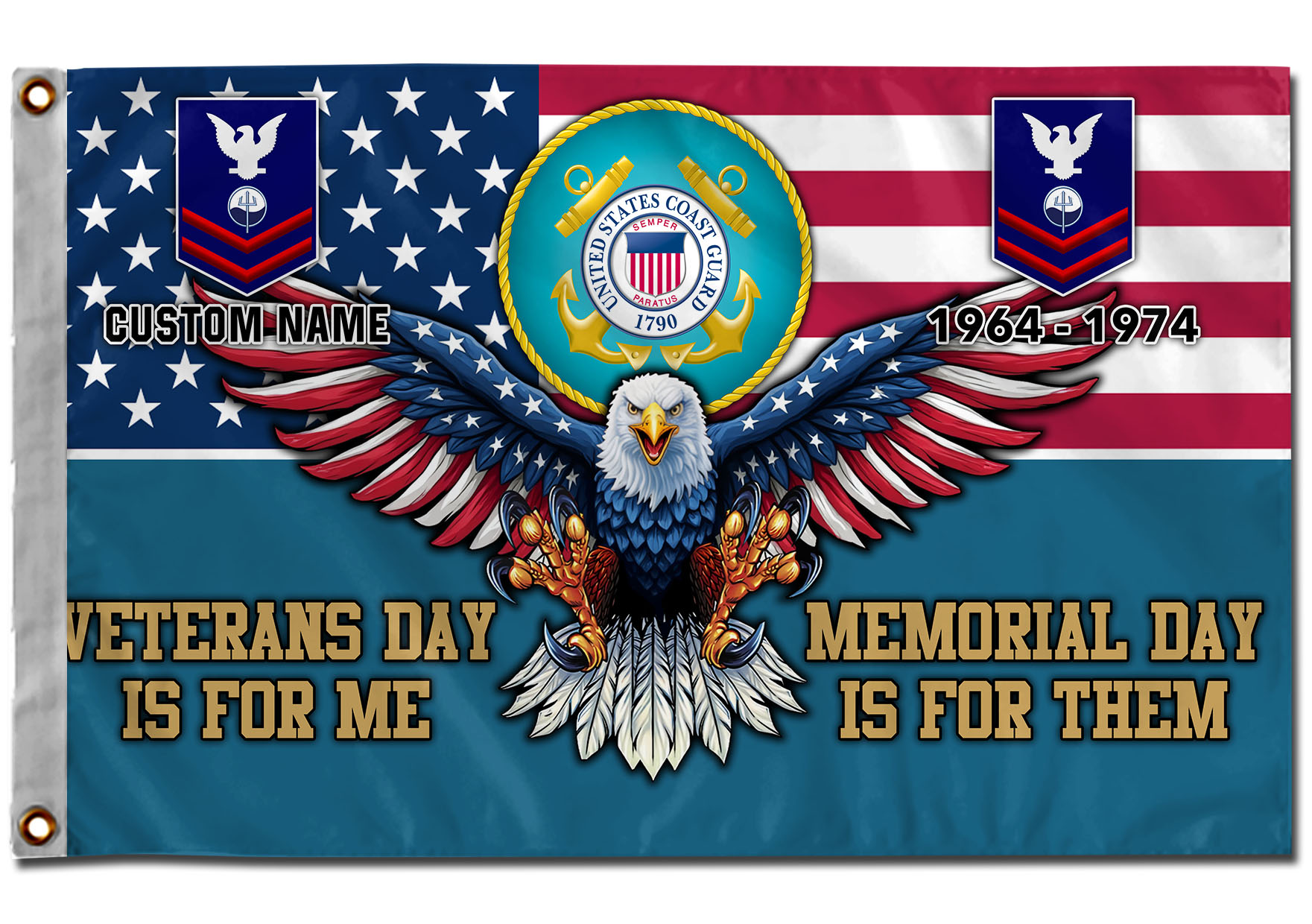 US Coast Guard, Born Ready - Flying Flag 3×5 Feet(90×150 Cm) - Image 3