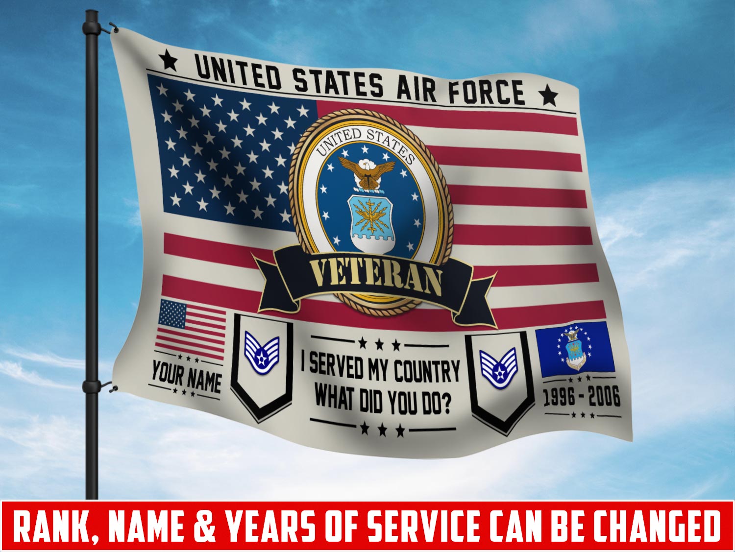 US Air Force , E 9 Air Force Chief Master Sergeant - Flying Flag 3×5 Feet(90×150 Cm)