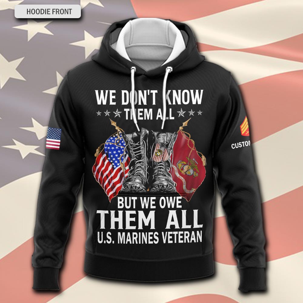US Marine Corps, Freedom Over Fear - Hoodie - Image 3