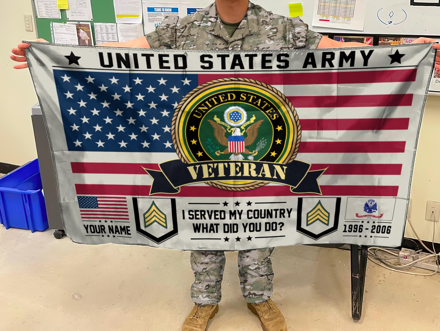 US Army, E 8 Army First Sergeant - Flying Flag 3×5 Feet(90×150 Cm) - Image 2