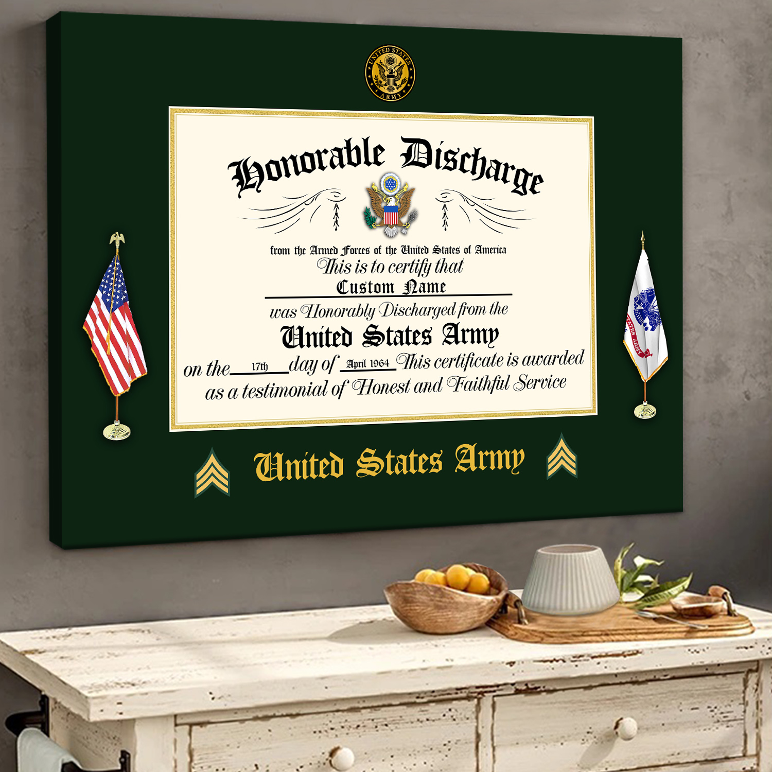 US Army, This We’ll Defend - Canvas (With Frame) 10x8in - Image 2