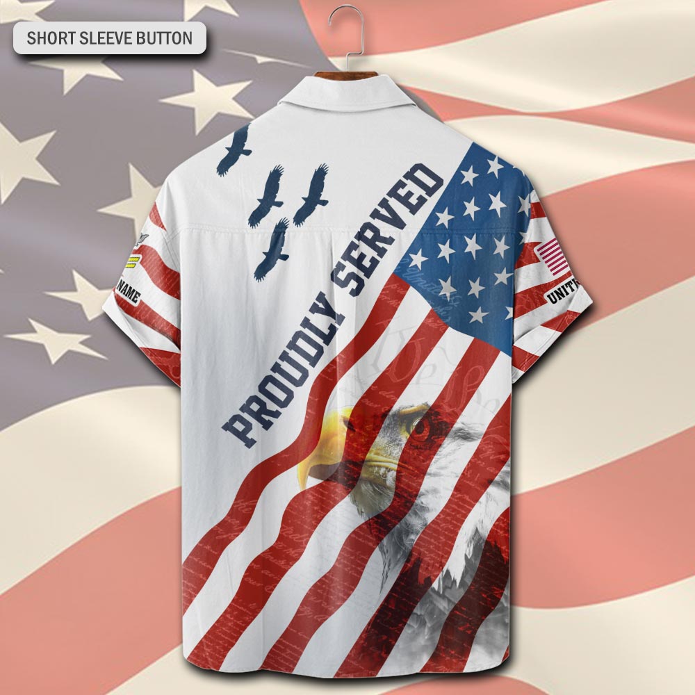 US Navy, Remember - Honor - Respect - Short Sleeve Button Shirt - Image 3