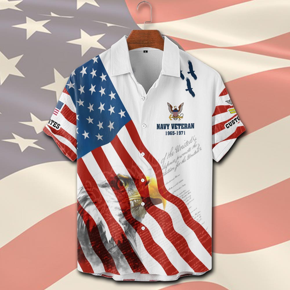 US Navy, Remember - Honor - Respect - Short Sleeve Button Shirt - Image 2