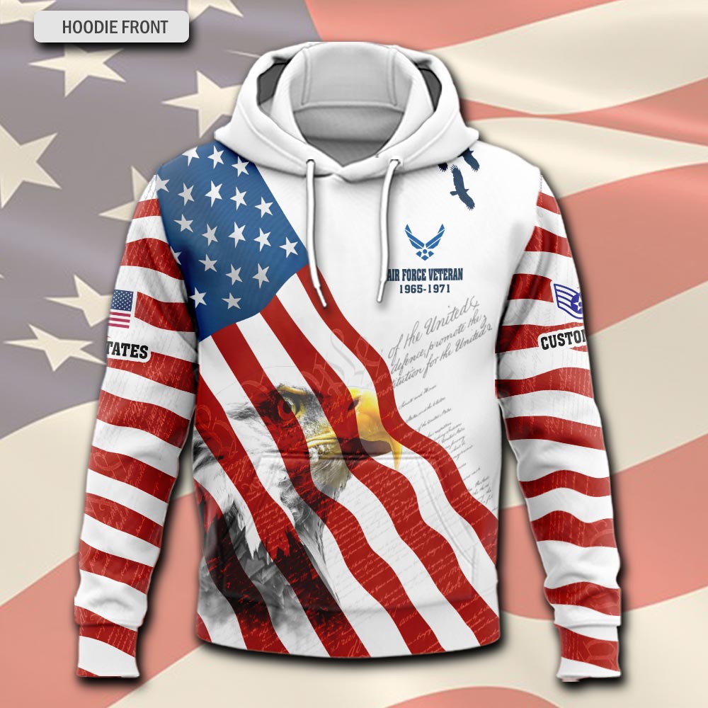 US Air Force , American By Birth, Veteran By Choice - Hoodie - Image 2