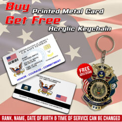 US Navy Printed Metal Card